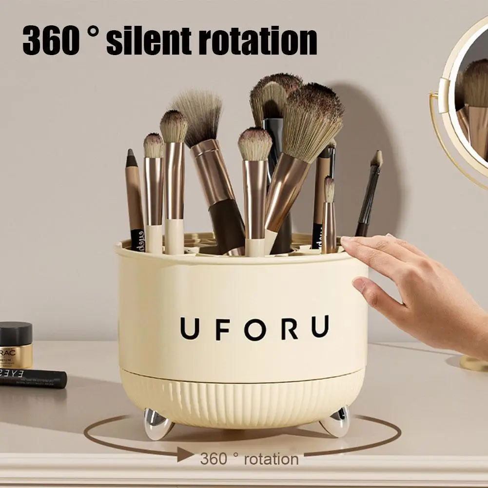 

Rotating Portable Makeup Brush Storage Box Brush Barrel Shadow Eyebrow Pen Eye Organizer Holder Desktop Cosmetic Lipstick I7v0