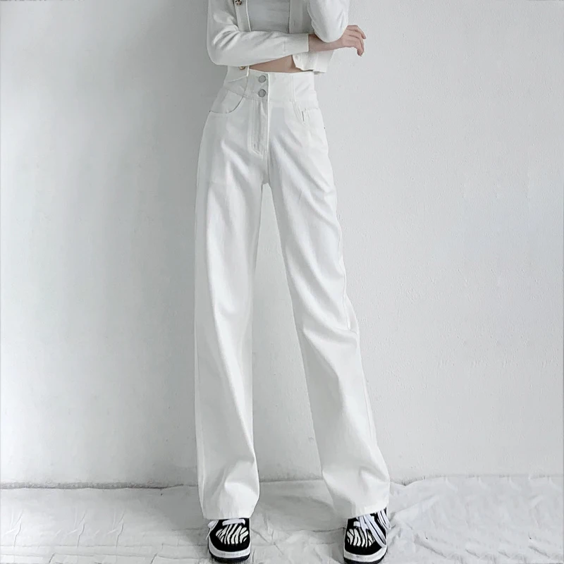 Женские джинсы с прямыми штанинами ZOENOVA синие повседневные мешковатые высокой