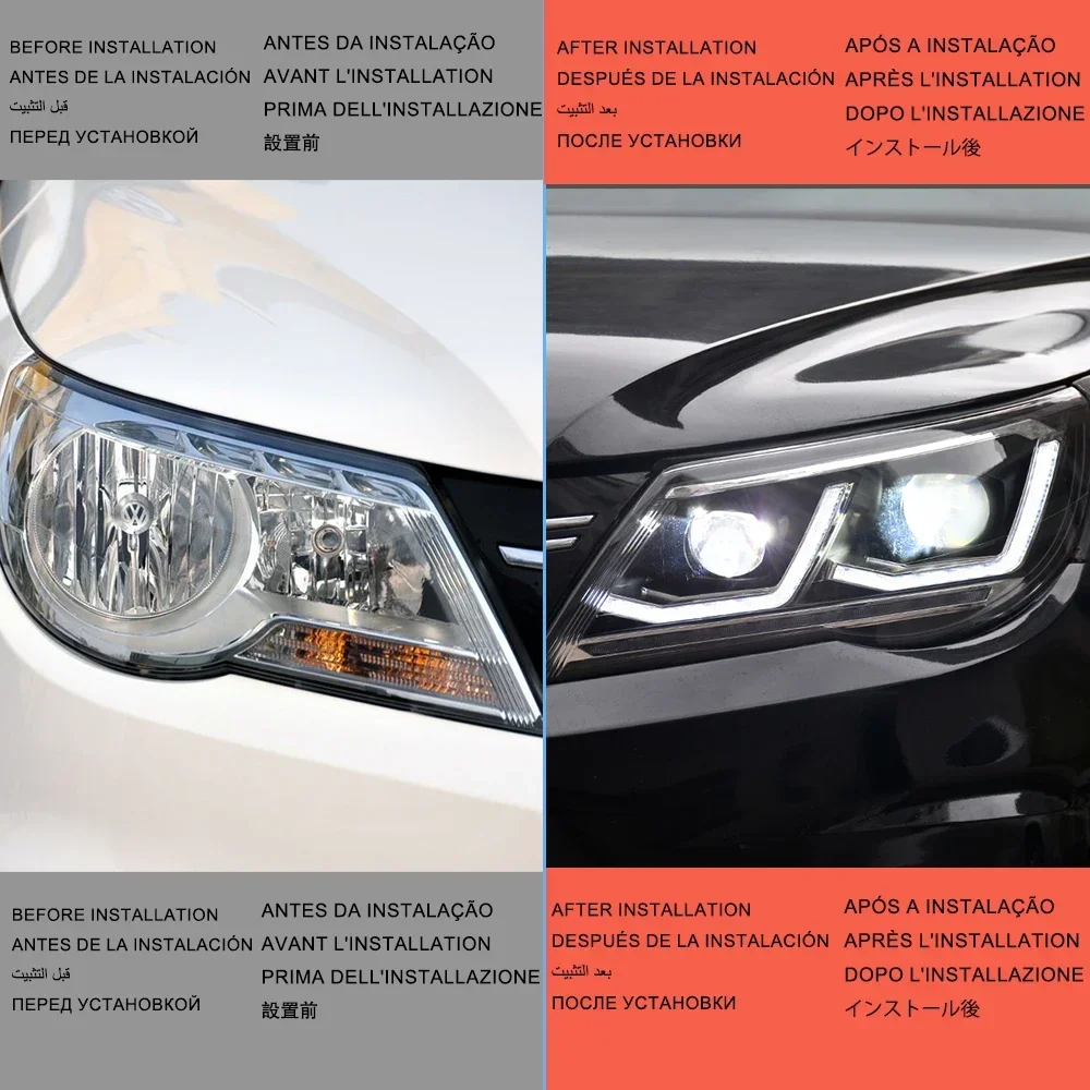 Для Tiguan 2009-2012 автомобильные фары системы освещения в сборе светодиодные проектор
