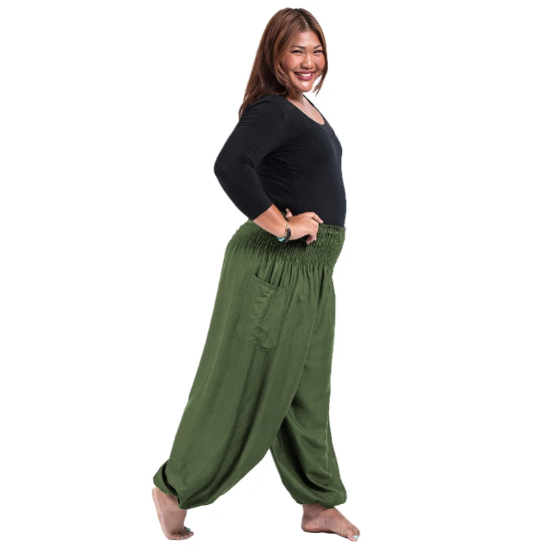 Plus Size Women's Pants Elastic Waist Loose Bloomers Casual Trousers Yoga Pants Breathable Dance Pants Vintage Pants for Women