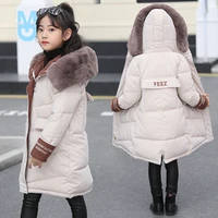 new childrens winter warm down jacket cotton padded jacket 2022 fashion womens wear childrens thick fur coat fur hooded snow