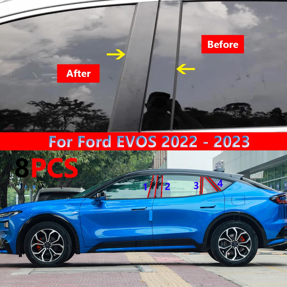 

8 шт., Набор декоративных стоек для окон и дверей Ford EVOS 2022 2023