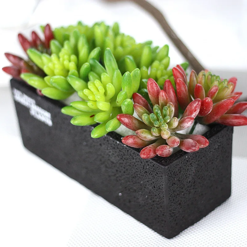 

Artificial Green Succulent Grass Plants Bonsai For Garden Christmas Home room Store Decoration Plastic Fake Flowers Craft