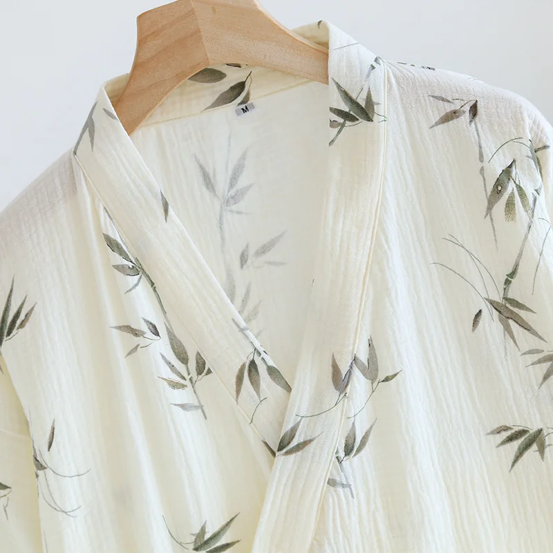 Одежда для сна из хлопчатобумажной ткани с бамбуковым принтом банные халаты