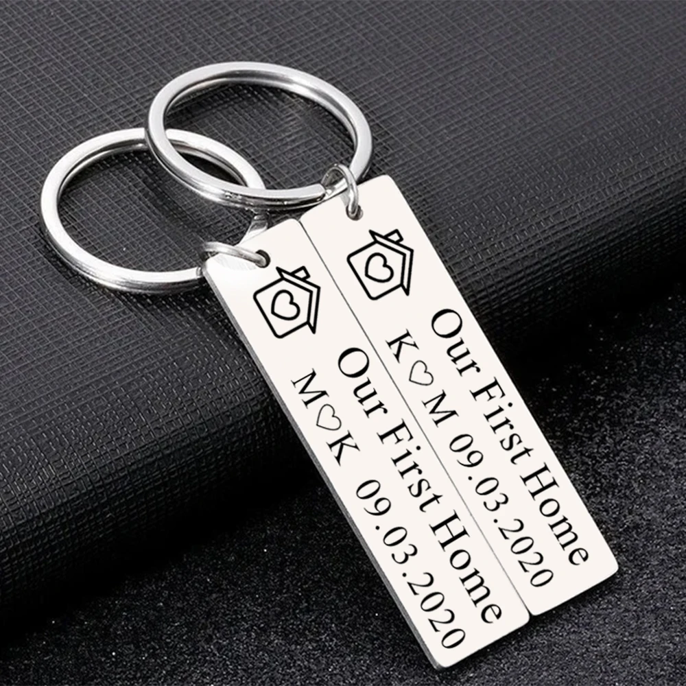 

Personalized Home Keychain,Fashion Stainless Steel Key Chain,New Home Key Chain, Housewarming Gift, Boyfriend Girlfriend Gift