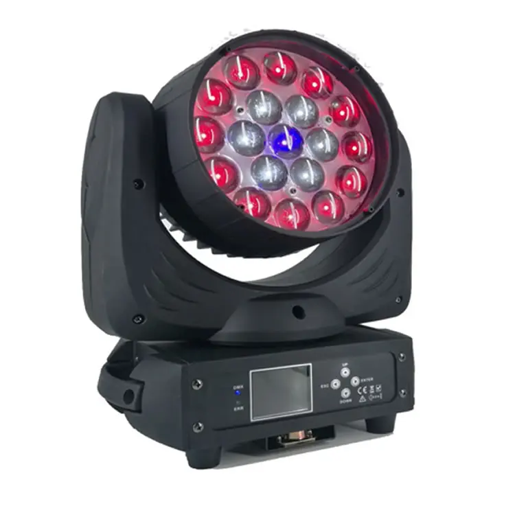 4pcs Disco wash moving head rgbw led 19x 15w 4in1 zoom 3 ring control movinghead light