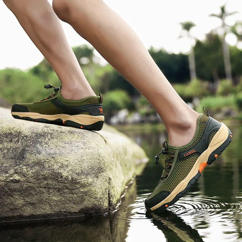 New Summer Men's Hiking and Mountaineering Shoes Water Sports and Wading Shoes, Outdoor Mesh Breathable Beach Shoes