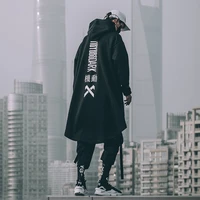 2022 japanese sweatshirt mens oversize fox hoodies long cloak hip hop gothic outwear streetwear coat harajuku style male tops