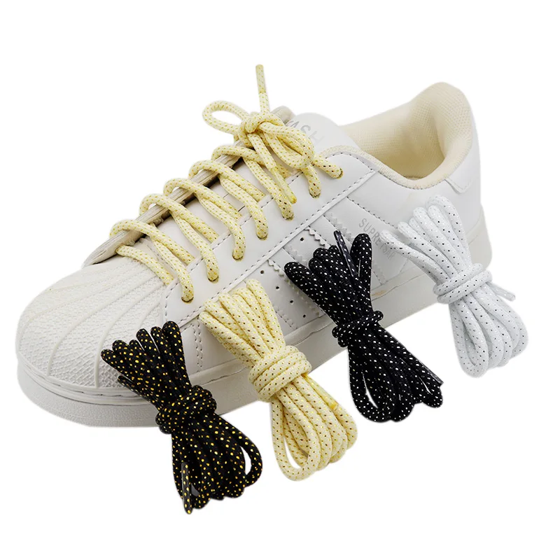 

Coolstring 60-100Cm Kids Shoe Accessory 4.5MM Golden/Silver Wires Round Tape Luxurious Metallic Yarn Premium Rope Drop-Shipping