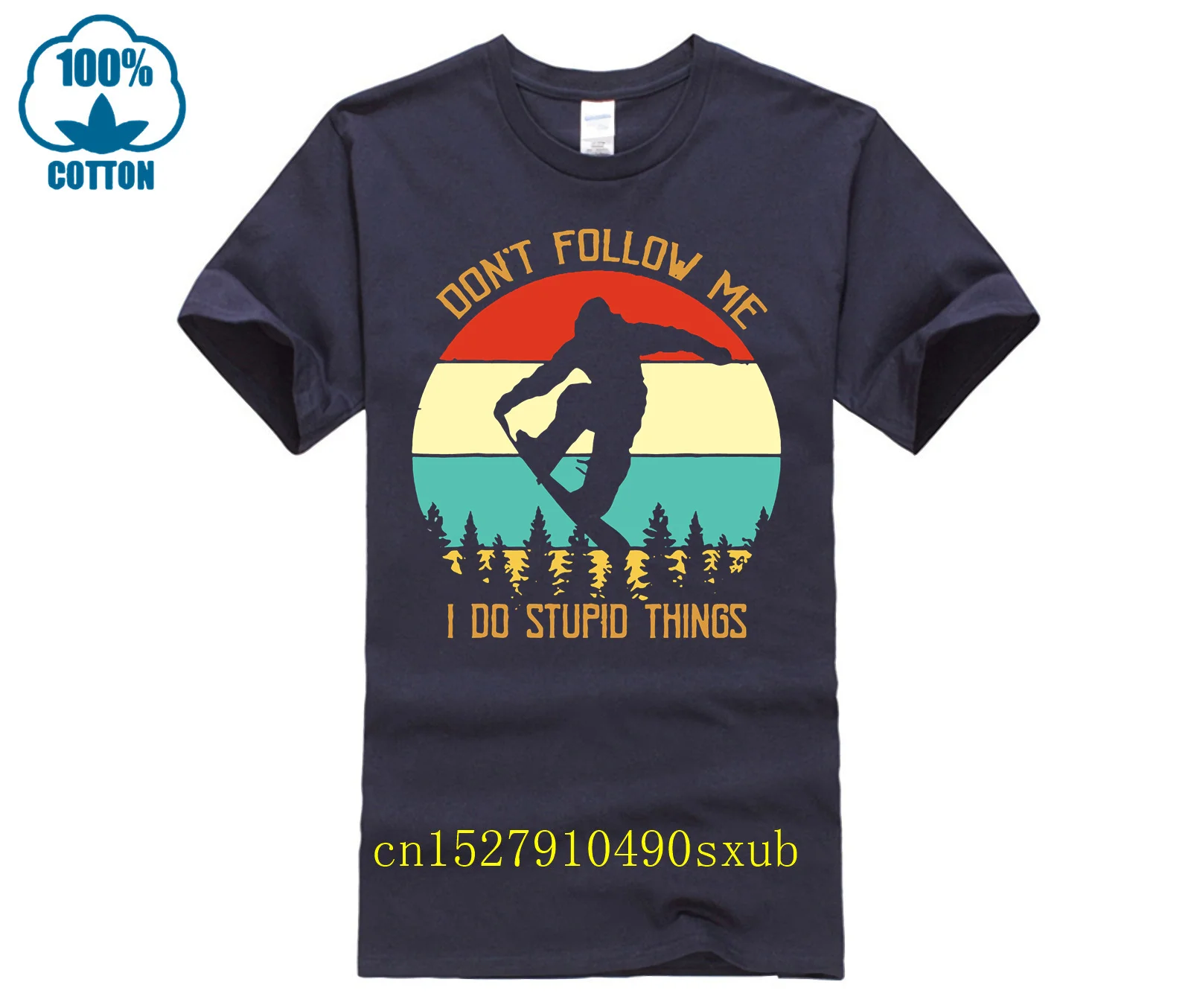 Don-t-Follow-Me-T-Shirt-I-Do-Stupid-Things-Snowboarding-Monkey-Funny-Tshirt-Asia-Size