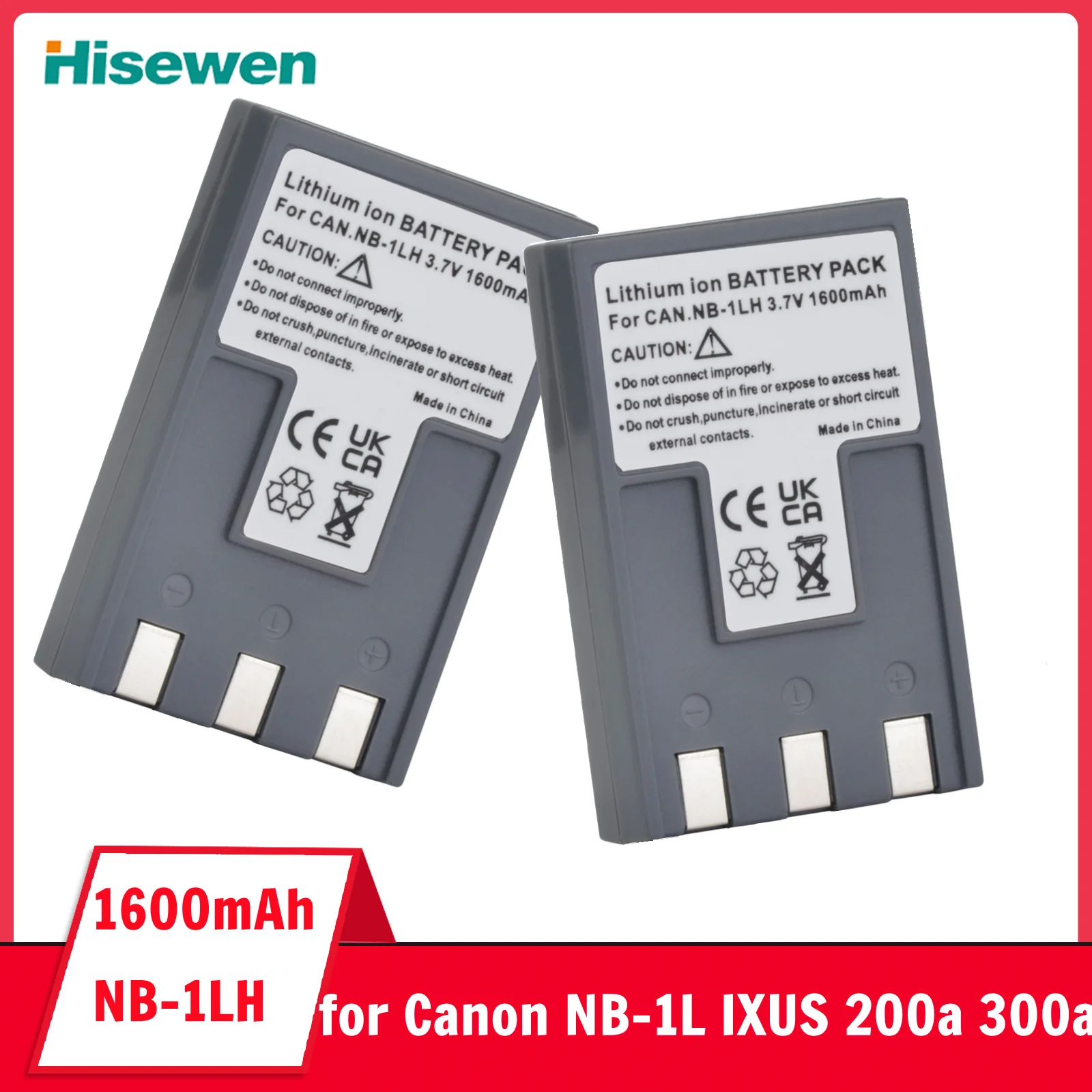 Фото Аккумулятор NB-1L NB-1LH 1600 мАч для Canon IXUS 200a 300a 320 330 400 430 500 v2 v3 IXY 200 450 S200 S230 S330 PowerShot 100 №1