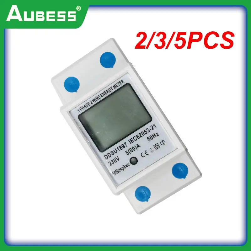 

2/3/5PCS Two Wire Energy Electric Meter Lcd Digital Display Wattmeter Power Consumption Electric Din Rail Ac 230v 50hz Backlight