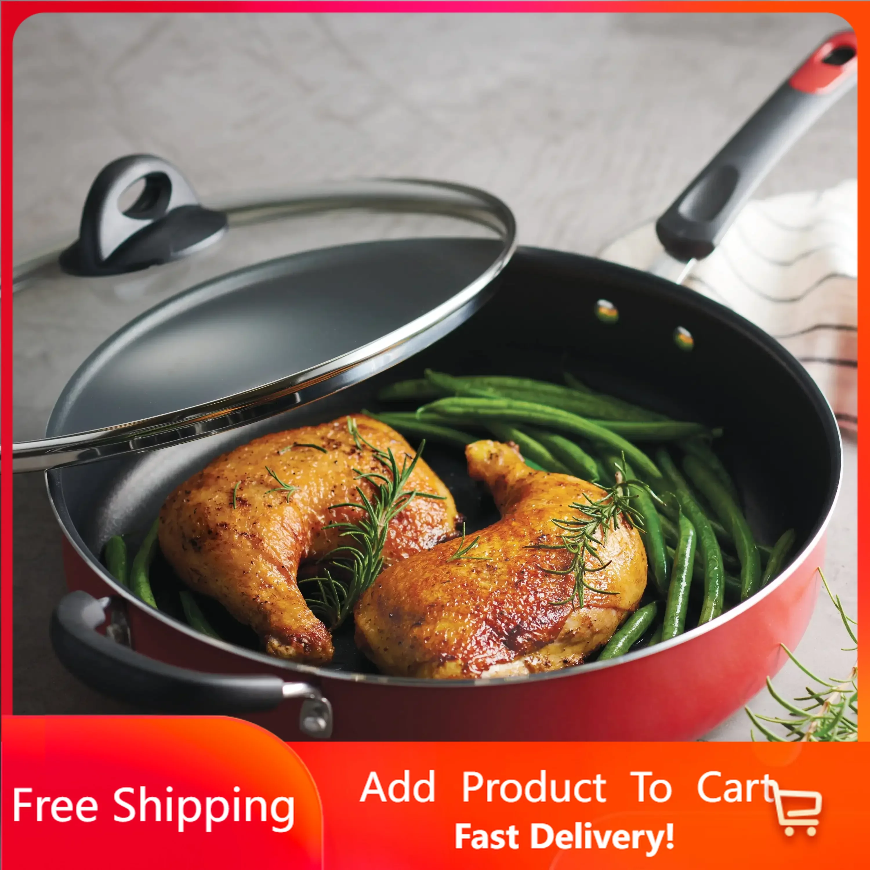 

EveryDay 5 Qt Aluminum Nonstick Covered Jumbo Cooker – Red Rapid Transit