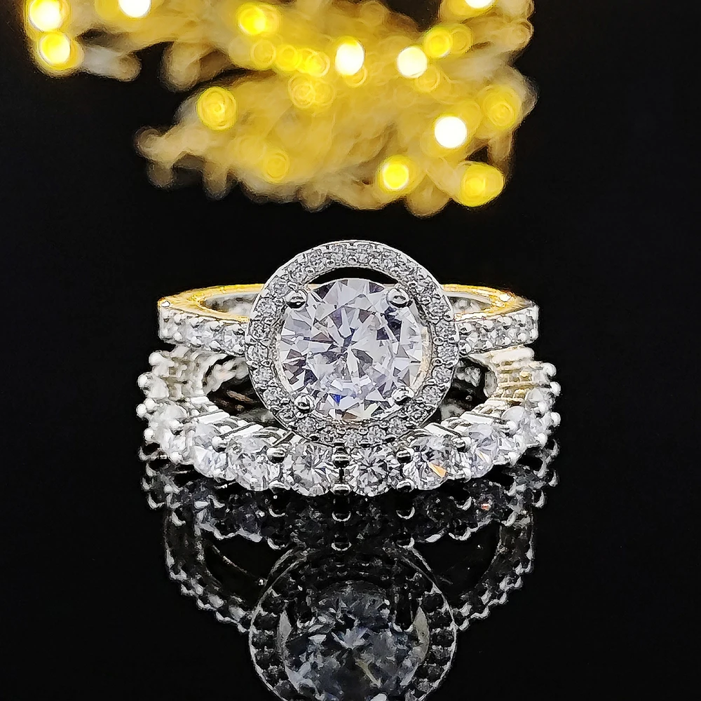 Набор обручальных колец для невесты серебристого цвета обручальное кольцо