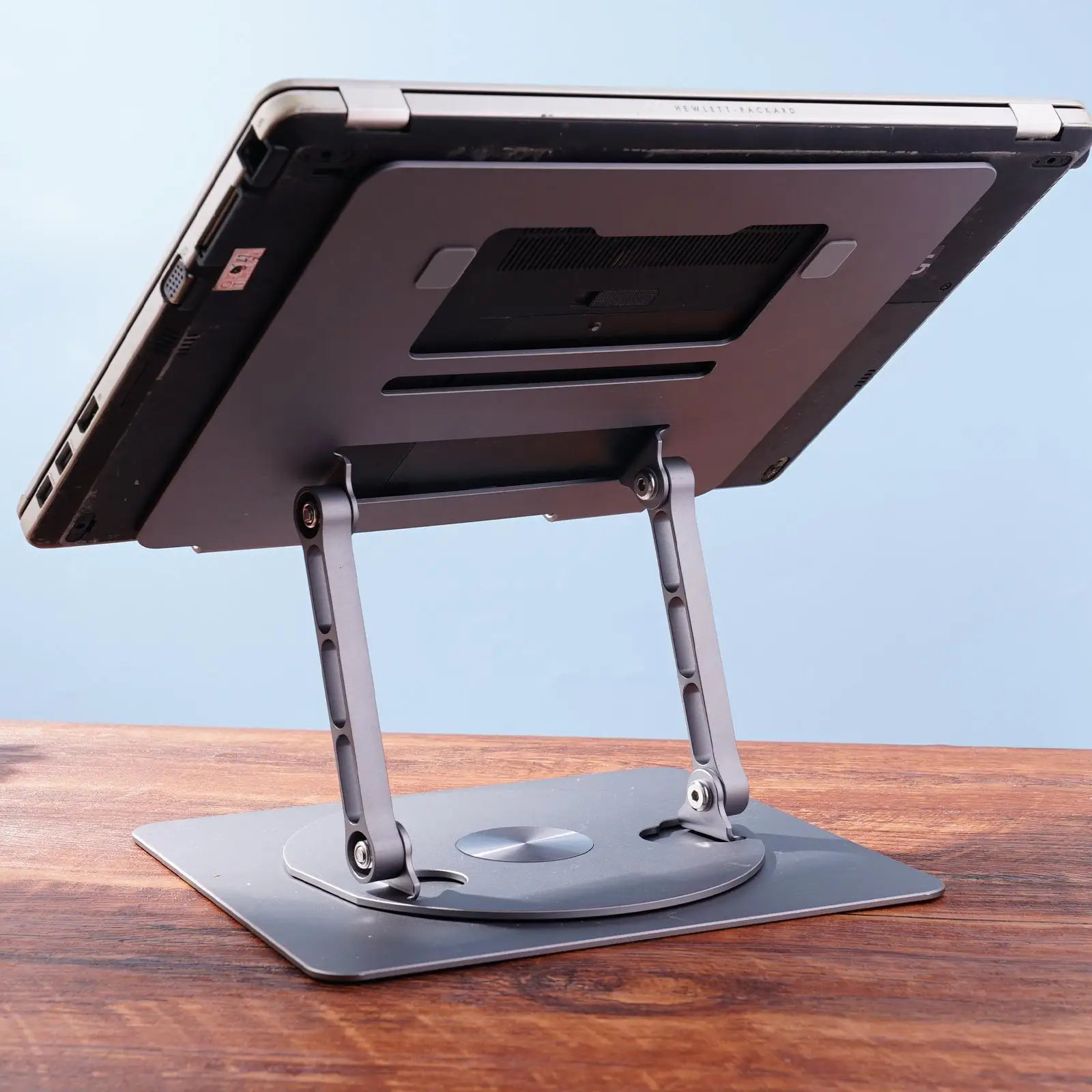 

Подставка для ноутбука, вращающаяся на 360 °, складная подставка для ноутбука из алюминиевого сплава, охлаждающий держатель для ноутбука, нескользящая подставка для офиса H F0p4