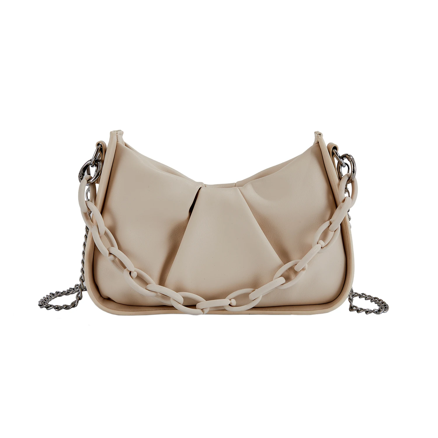 2023 Trendy Solid Color Chain Bag for Women Original Design Crossbody Hobo Bag Portable Texture Handbags PU Leather Light Weight