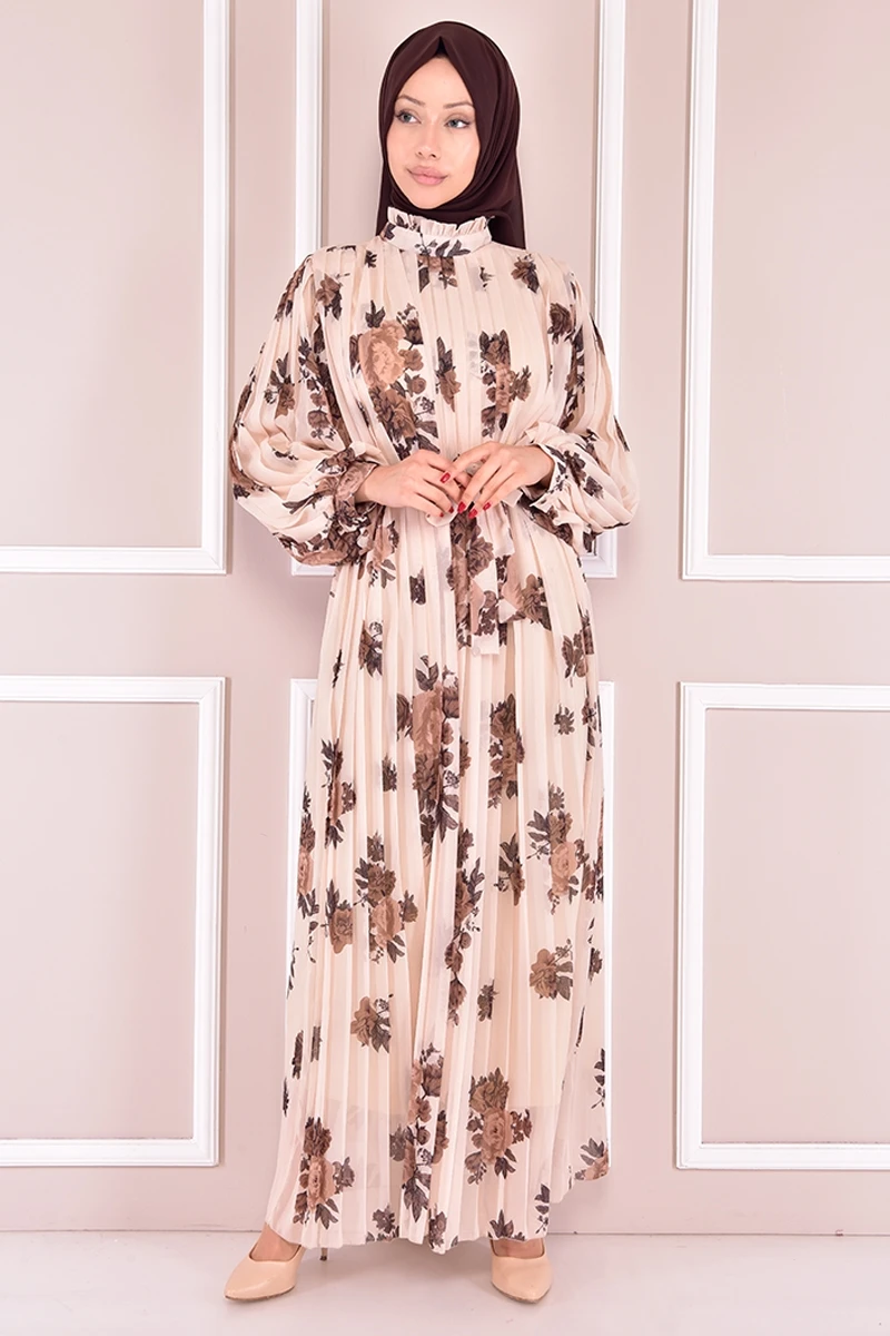 Шифоновое коричневое платье Piliseli, ev14616