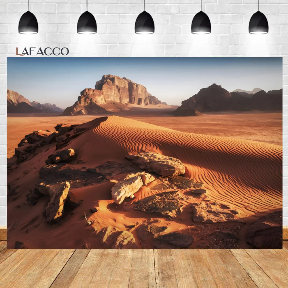 

Laeacco Desert Sand Dune Photo Backdrop Wild West Sand Mountain Landscape Kids Adult Portrait Room Decor Photography Background