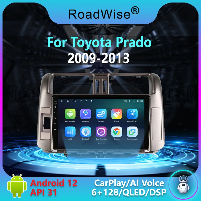 

Roadwise Android Car Radio Multimedia Carplay For Toyota Prado 150 2009 2010 2011 2012 2013 4G Wifi GPS DVD 2 din 2din Autoradio