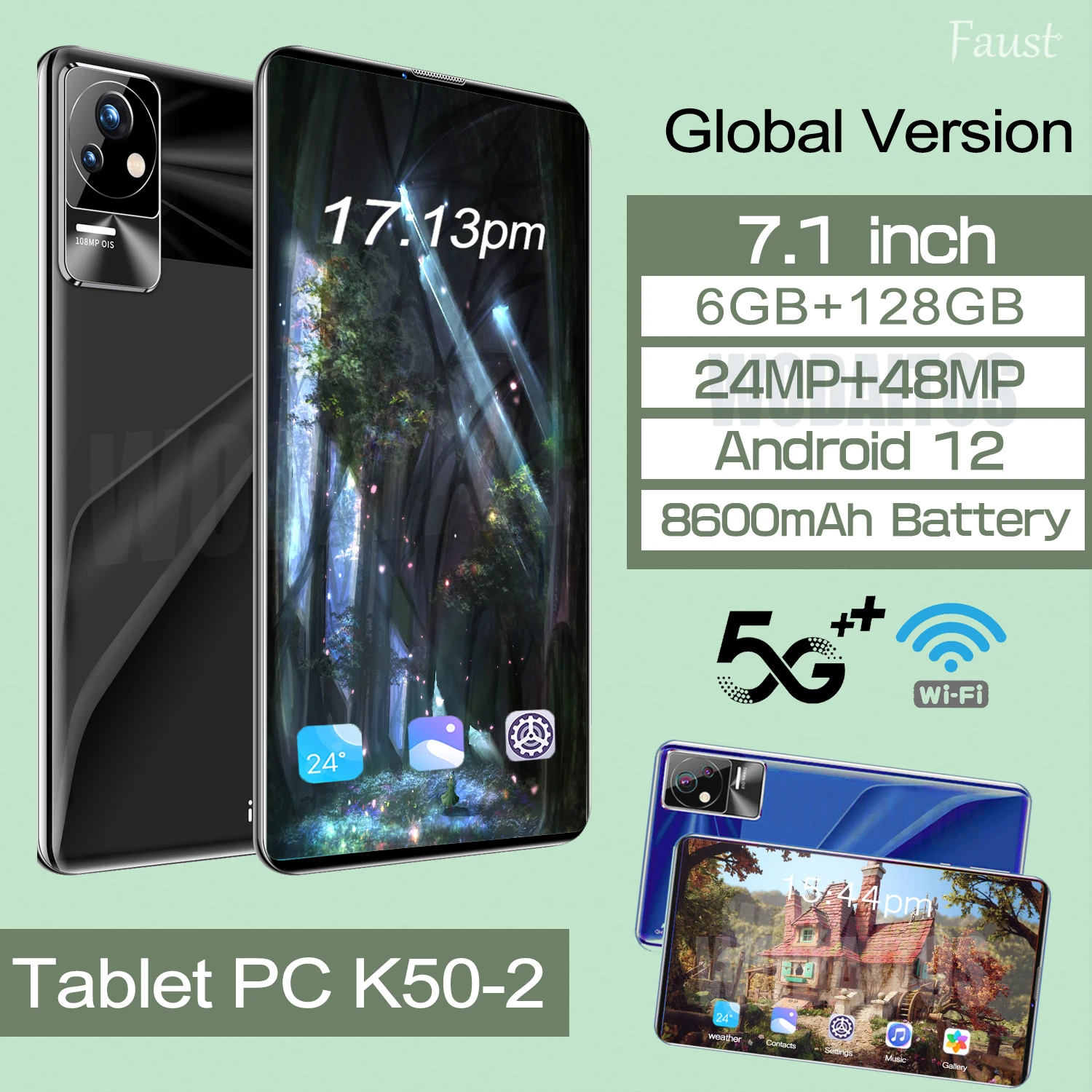 

Global Version 7.1" Deca Core Laptop 5G LET 24MP 48MP6GB 128GB 8600mAh K50-2 Tablet Android 12 Google Play Qualcomm 870