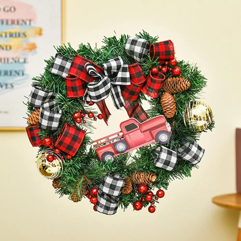 

Mantel Christmas Wreath Reusable 25cm Christmas Wreaths with Bowknot Festive Indoor Outdoor Decorations for Windows Doors Walls