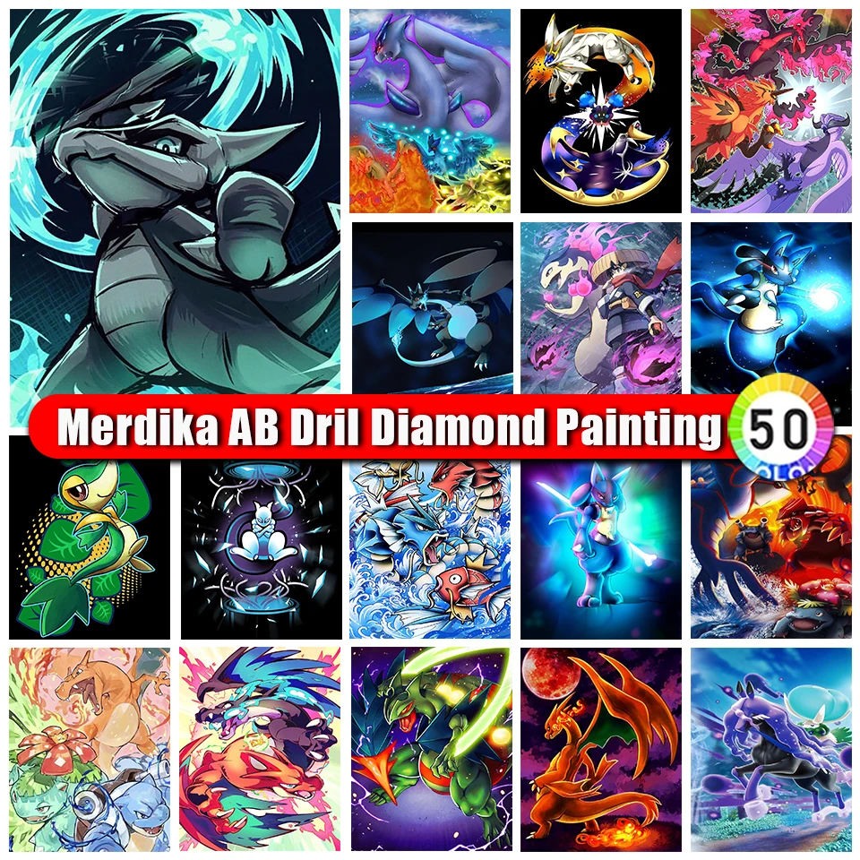 Merdika AB алмазная живопись Покемон Новая коллекция 2023 аниме Алмазная вышивка