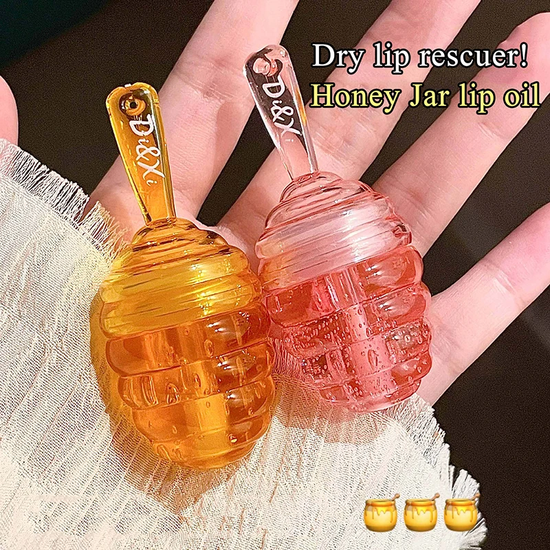 

Honey Pot Lip Oil Long Lasting Moisturizing Clear Lip Gloss Hydrating Lip Plump Liquid Lipstick Sexy Plump Lip Tint Women Makeup