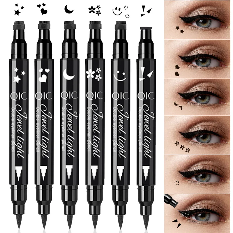 

North American Make-up Pattern Embellished Stamp Eyeliner Waterproof Quick-drying Does Not Smudge Double-ended Eyeliner Liquid