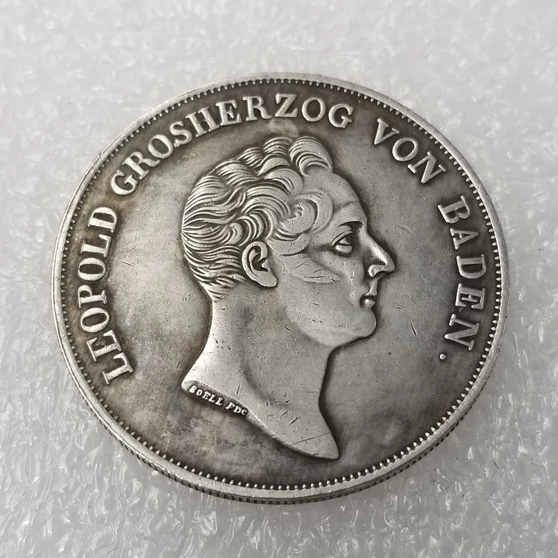 

Немецкая игра 1836, Золотая и серебряная искусственная монета, украшение для дома, волшебная монета, счастливое удачу, игрушечные монеты, рожд...