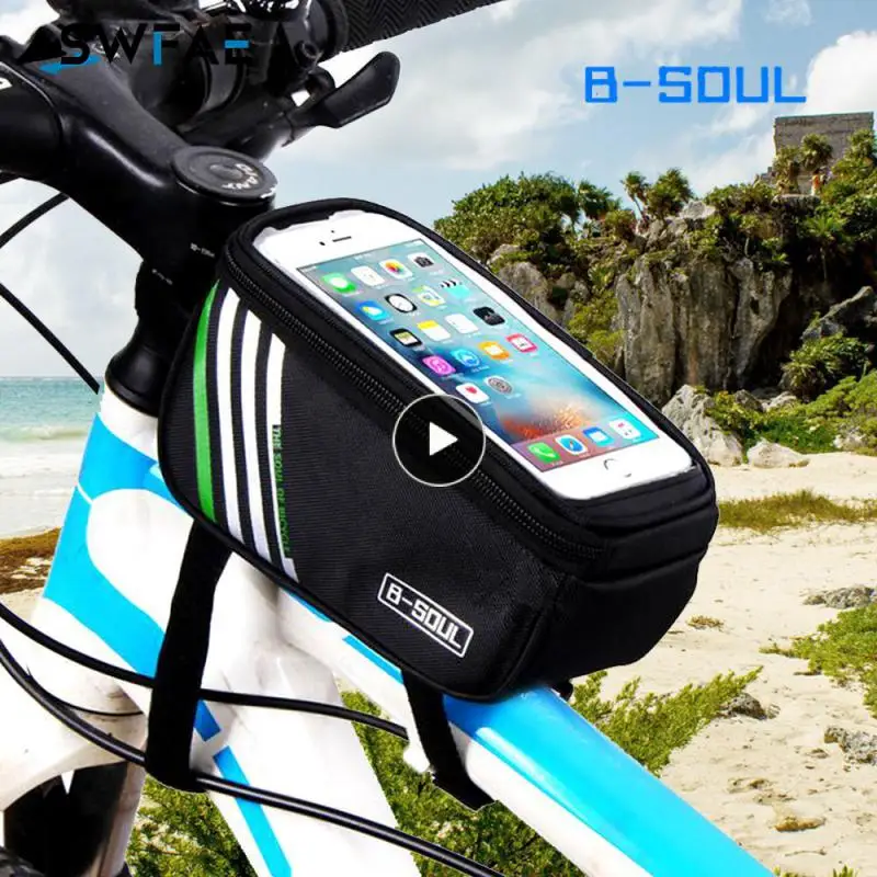 

Велосипедная сумка, сумка для сенсорного экрана 5,0 дюйма, водонепроницаемая рама для горного и дорожного велосипеда, внешняя сумка для хранения велосипеда