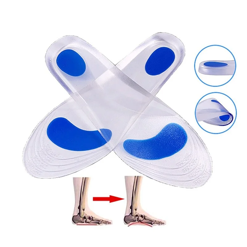 

Silicone Orthopedic Insoles Arch Support Flat Foot Corrector Gel Heel Pain Relief Plantar Fasciitis Inner Soles Soft Massager
