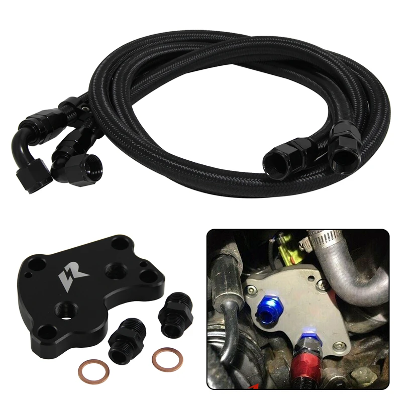 

Oil Filter Sandwich Adapter & 1.4m/1.6m Hoses For BMW Mini Cooper S R53 R52 R50 Black