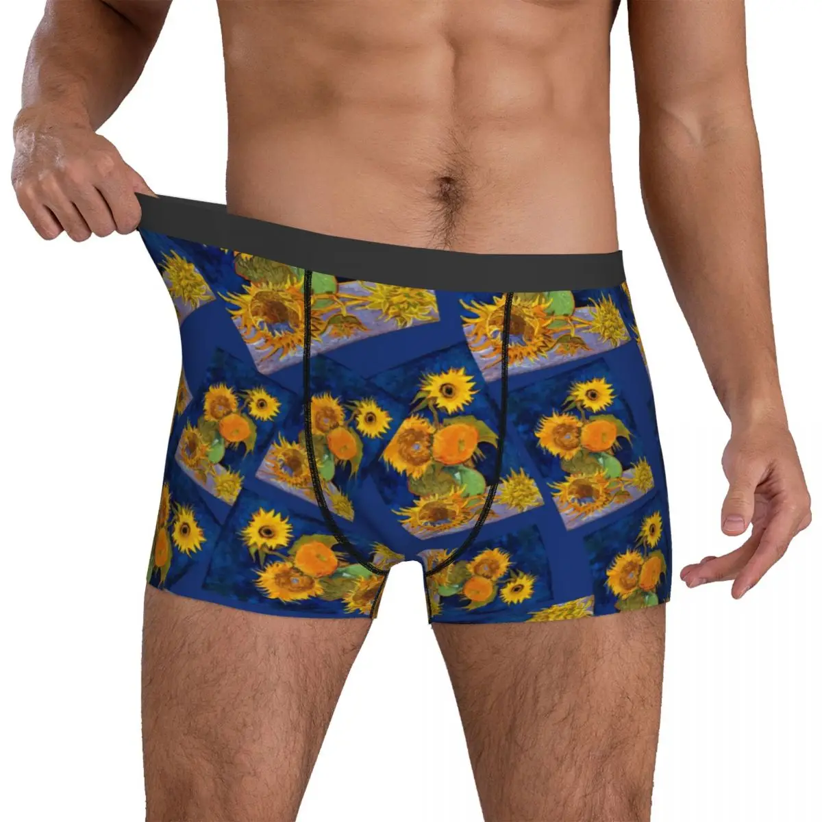 

Vincent Van Gogh Underwear Sunflowers Print 3D Pouch Trenky Boxershorts Sublimation Shorts Briefs Breathable Underpants Big Size