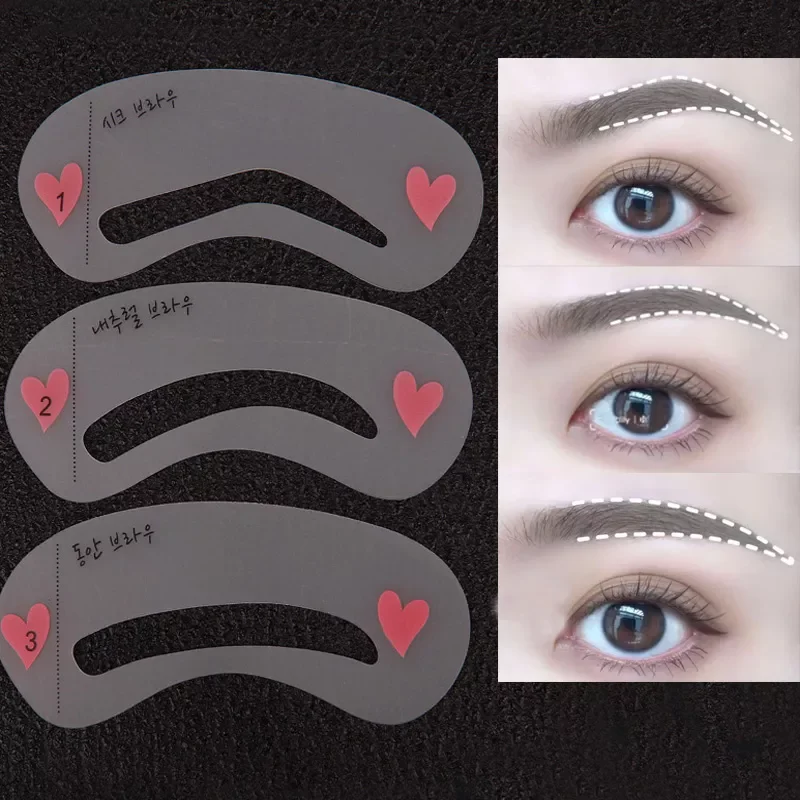 

3pcs/set Reusable Eyebrow Stencil Set Makeup Eyebrow Card Grooming Drawing Template Guide Eye Beauty Makeup Tools Accessories