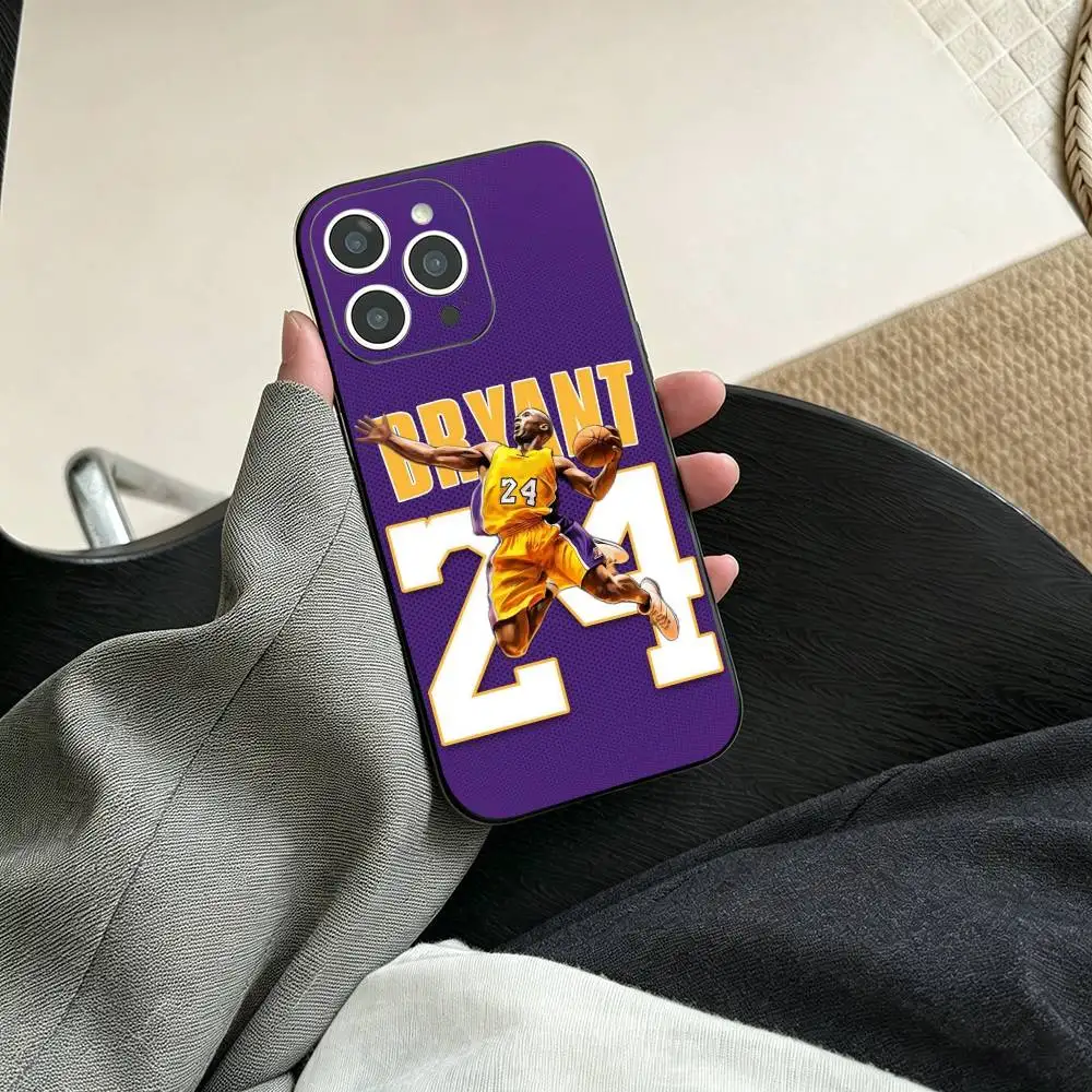 Чехол для телефона для фанатов баскетбола K-Kobe B-Bryant для iPhone 17, 16, 15, 14, 13, 12, 11 Plus, Pro Max и других моделей, силиконовый, черный (art.: 3920dc73007c2) - 3920dc73007c2