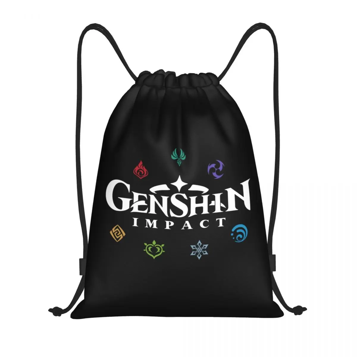 

Custom Genshin Impact Elements Drawstring Bag for Training Yoga Backpacks Men Women Game Anime Sports Gym Sackpack
