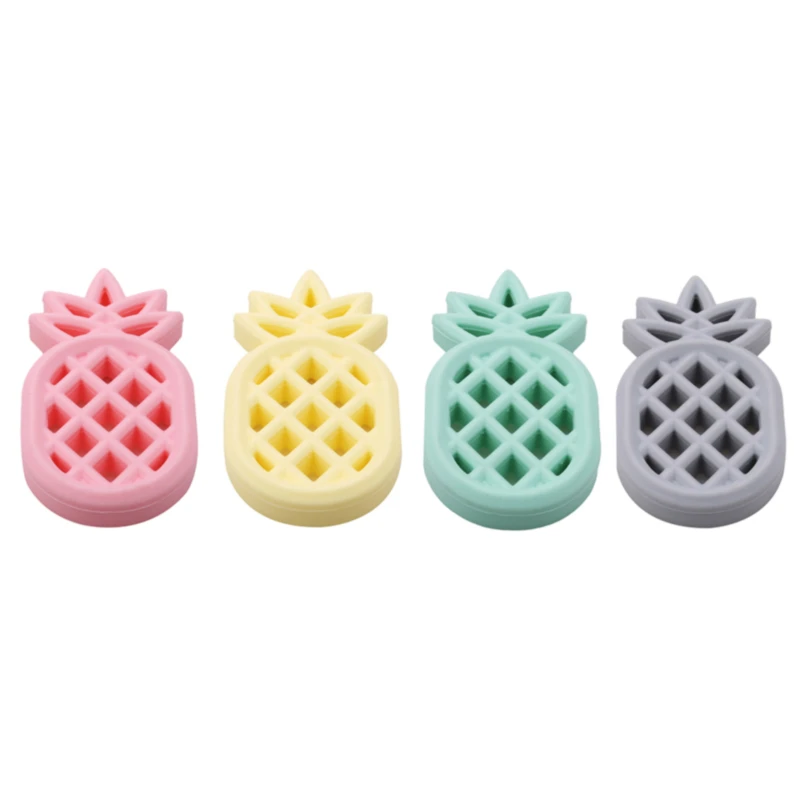 

Baby Silicone Teethers Pineapple Pendant For Teething Necklace BPA Free Food Grade DIY Fruit Silicone Charms Kids Teething Gift
