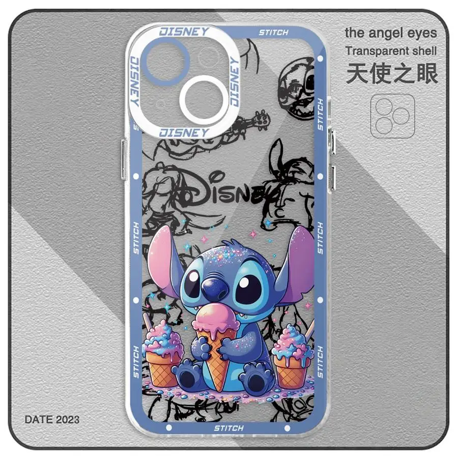 Чехол из прозрачного силикона с милым мультяшным стичем для Motolora Moto G72 G71 G32 Edge 40