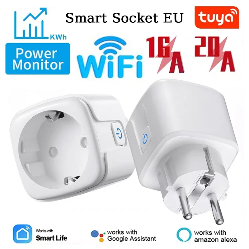 Умная розетка с Wi-Fi 16 А/20 А монитором питания Smart Plug WiFi Socket EU 16A/20A функцией Power Monitor