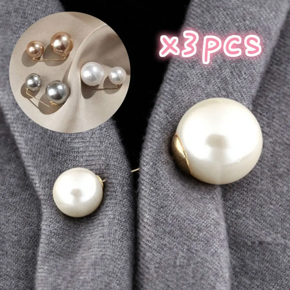 

Champagne Color Pearl Jewelry Right Angle White Waist Buckle Shawl Buckle Sweater Pin Anti-Exposure Brooch Pearl Brooch