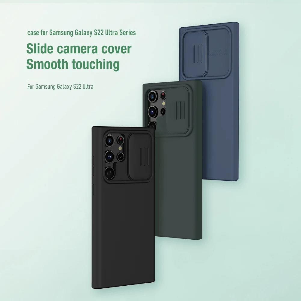 

For Samsung Galaxy S22 Ultra Case NILLKIN CamShield Silicone Rubber Case Slide Camera Privacy Shell For Samsung S22 Ultra Cover