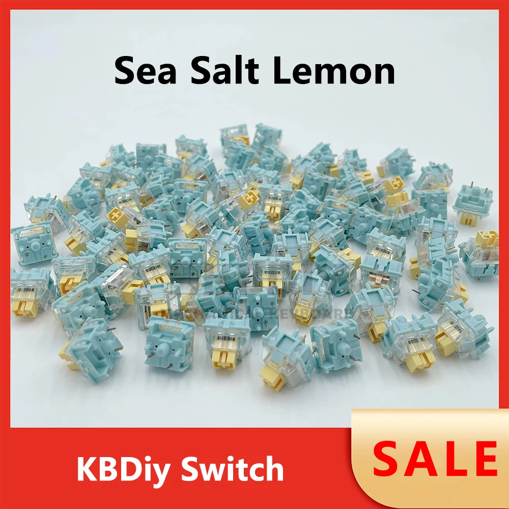 Wholesales KBDiy Sea Salt Lemon Switch Linear DIY Custom Mechanical Keyboard Compatible Cherry MX SMD 5Pin Switches