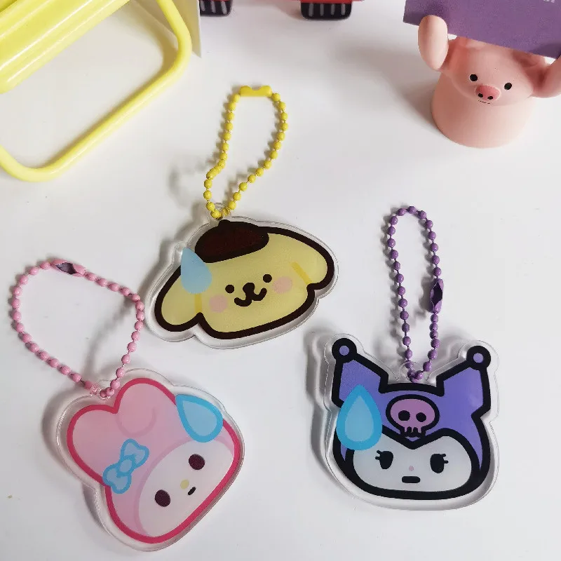 

Sanrio Cinnamoroll Kuromi Kawaii потовой Забавный акриловый брелок сумка Подвеска украшение подарок для друзей милая форма пота