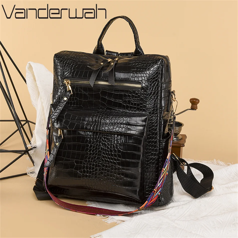 

Leather Backpack Luxury Designer School Bag for Teenager Girl High Quality Female Rucksack New Large Capacity Mochilas