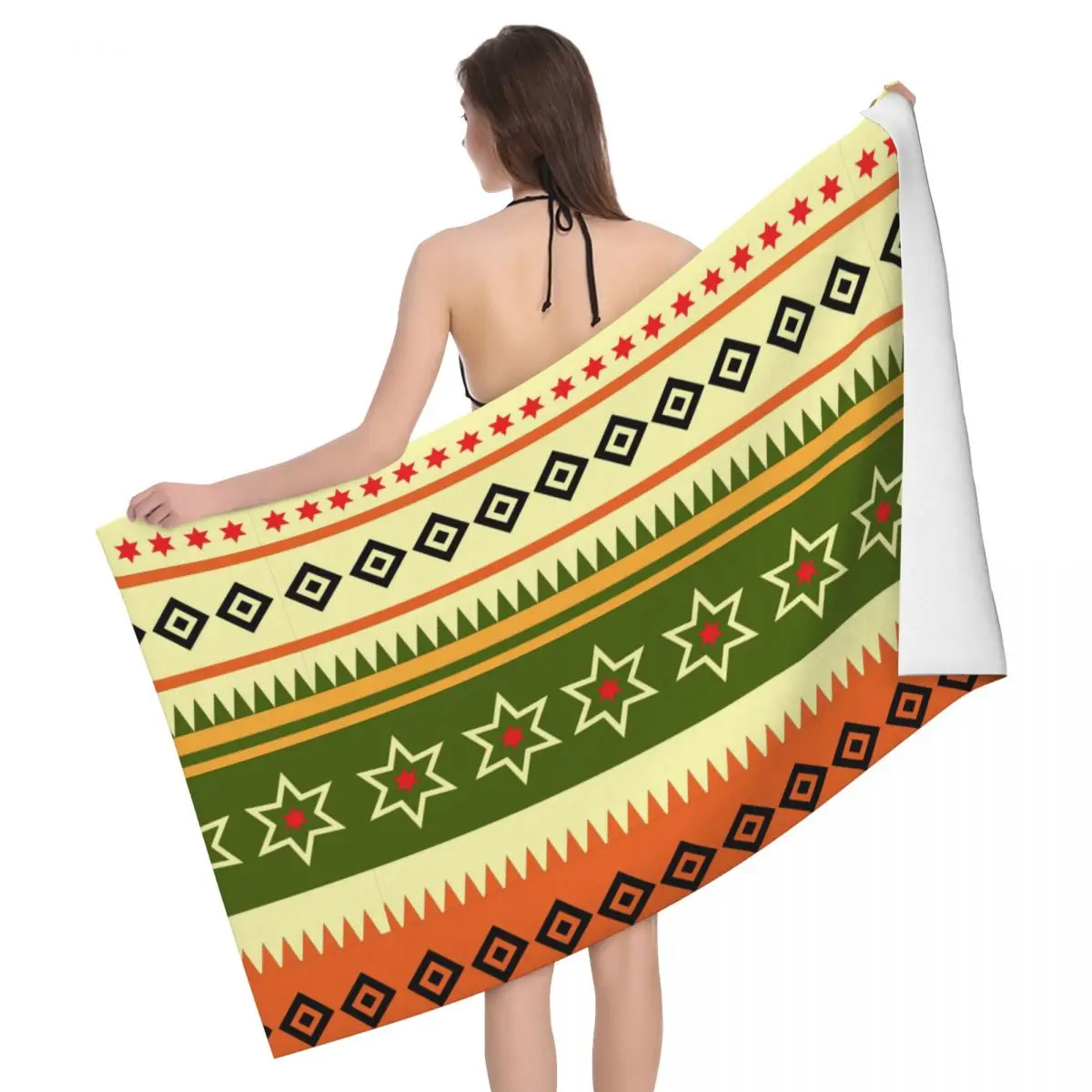 

Indian, Africa, stripe Beach Towels Pool Towels Large Sand Free Microfiber Beach Towels, Quick Dry Lightweight Bath Swim Towels