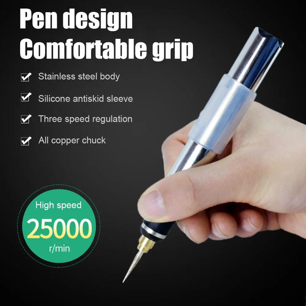 

25W Wireless Electric Grinder Mini Electric Engraving Pen Micro Drilling Diy Pen Cutter Tool For Engraving Jade Wood Metal