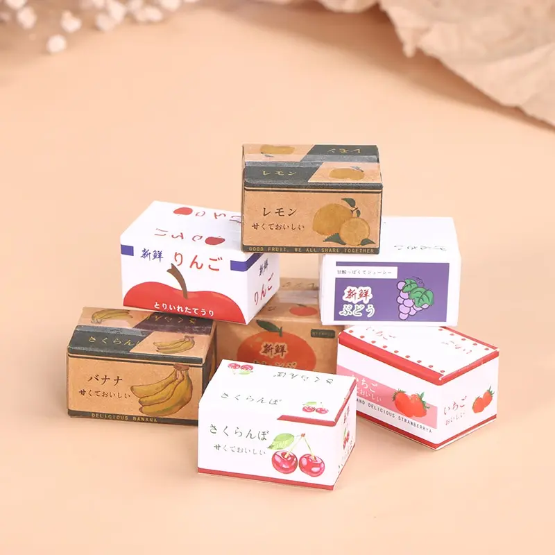 

1/12, бумажные коробки для кукольного домика, модель кукольного домика, миниатюрная коробка с имитацией фруктов, Кухонное украшение, сцена, игрушки, аксессуары