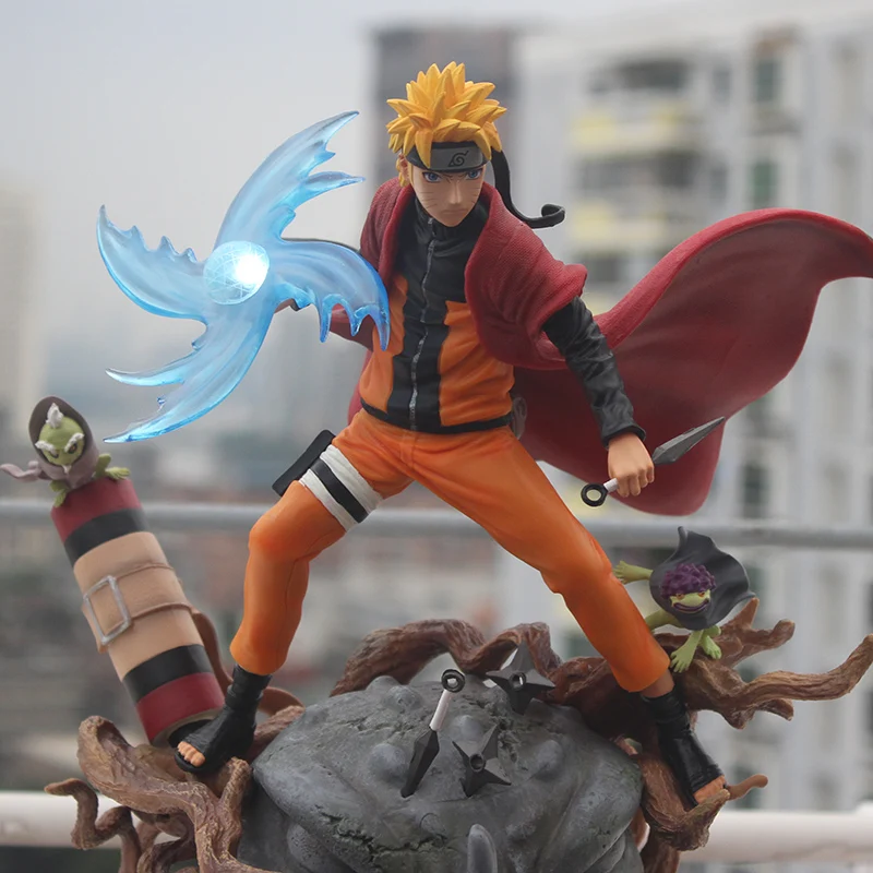 

Free Shipping 29cm Anime GK Statue Narudoo Rasengan Sannin Mode Ve. Pvc Collection Model Figure Legal Edition
