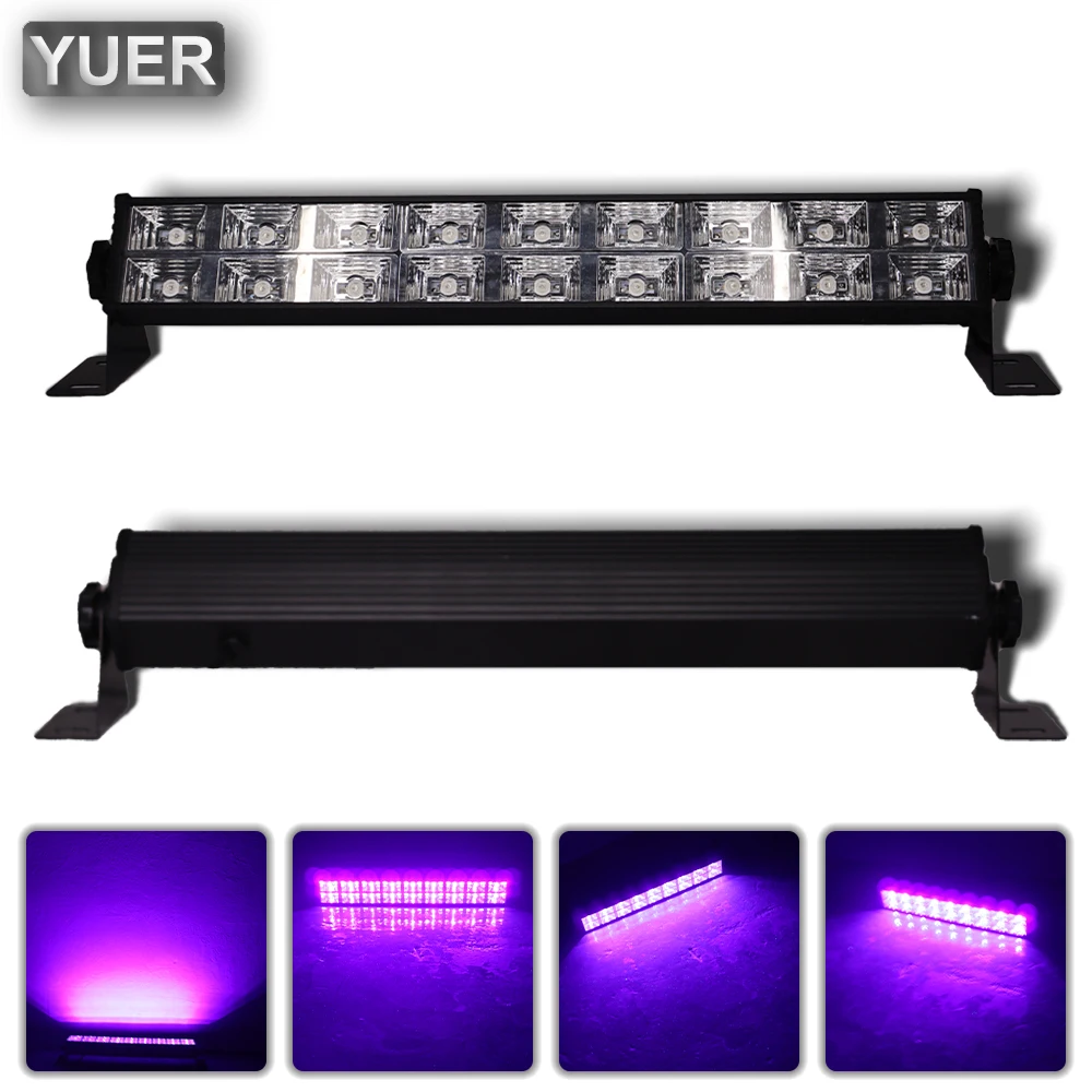 Double row 18X3W LED Black UV Light black Bar Glow The Dark Party Supplies for Christmas Blacklight Party Birthday Stage Lights