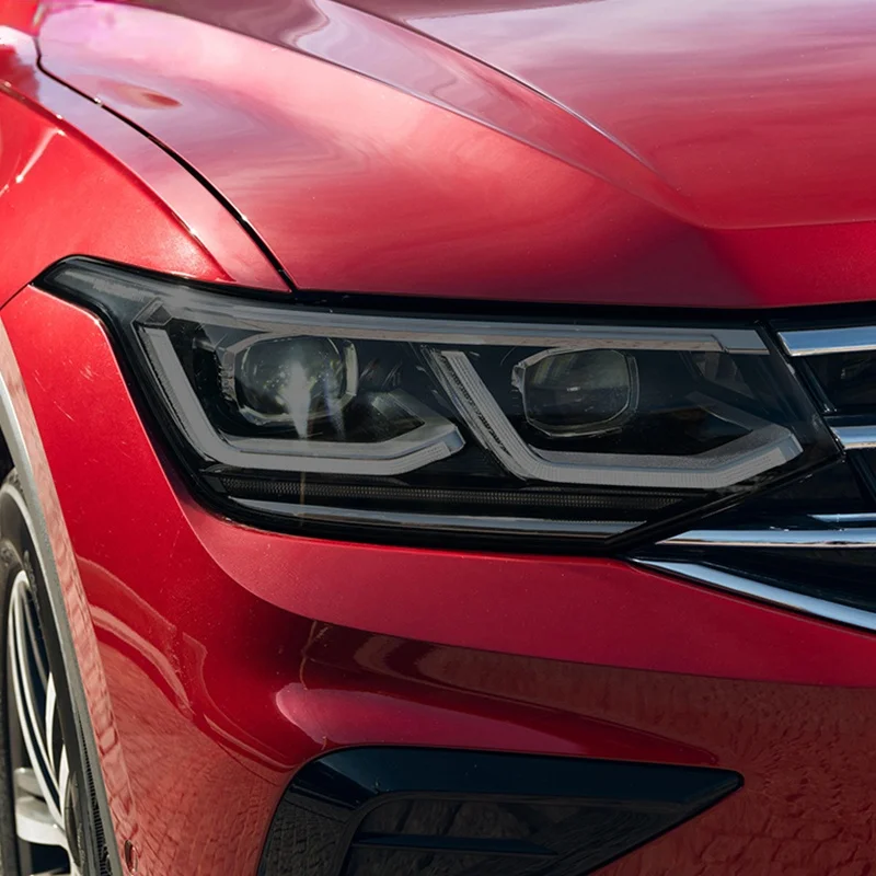 

Для Volkswagen VW Tiguan Facelift 2020 2021, автомобисветильник фара, ярсветильник, прозрачная, Дымчатая, черная наклейка из ТПУ
